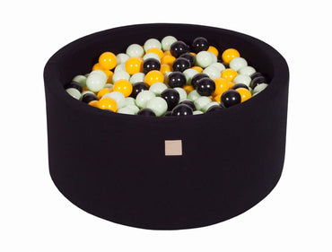 Ballenbak Rond 300 ballen 90x40 cm Zwart: Zwart, Geel, Mint